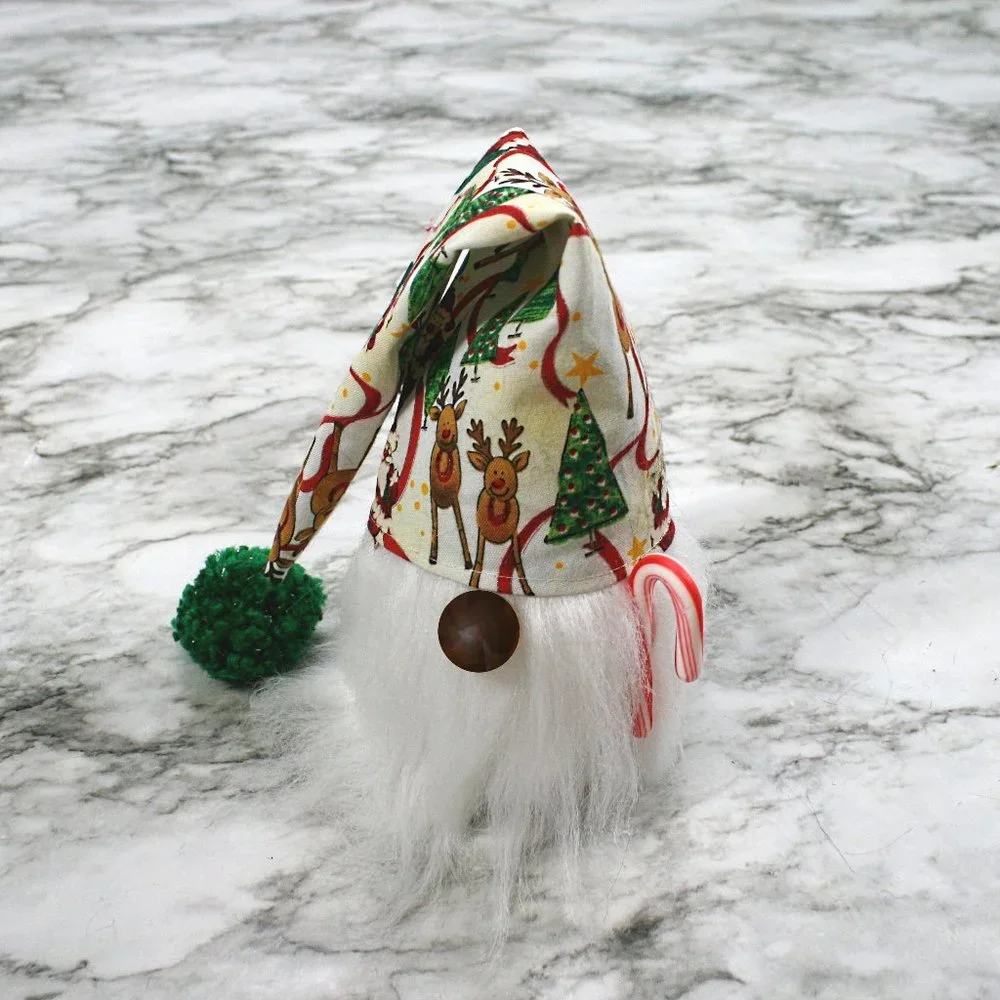 HAND CRAFTED Gnome White Christmas Air Freshener Cover Decor - White Christmas